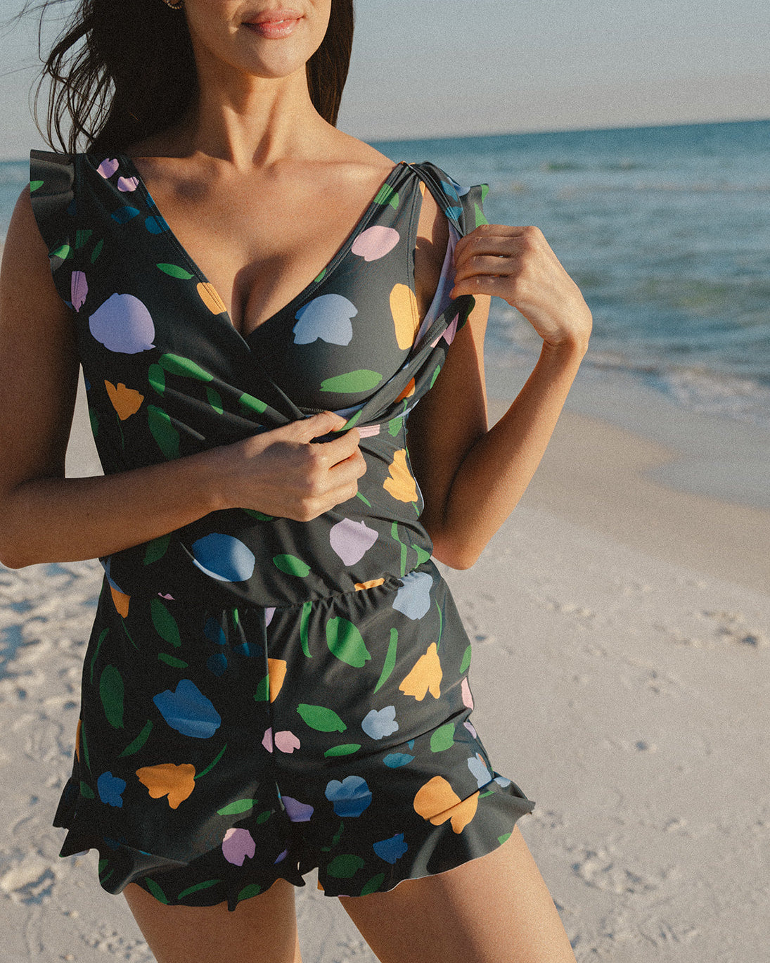 Flower swim romper - DreamShe